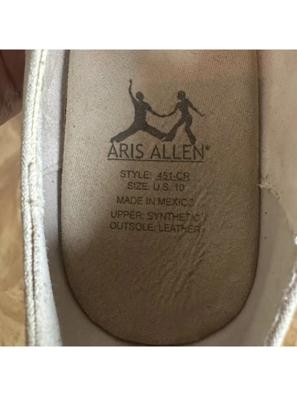 Aris Allen 1940s Style 451-CR Cream Velvet 3 Buckle Swing Dance Shoes 10